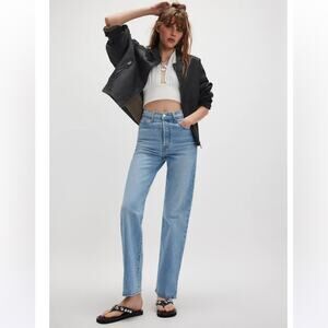 Levi’s NWT Ribcage Straight Rigid Denim Jeans No Distressing Raw Hem 32